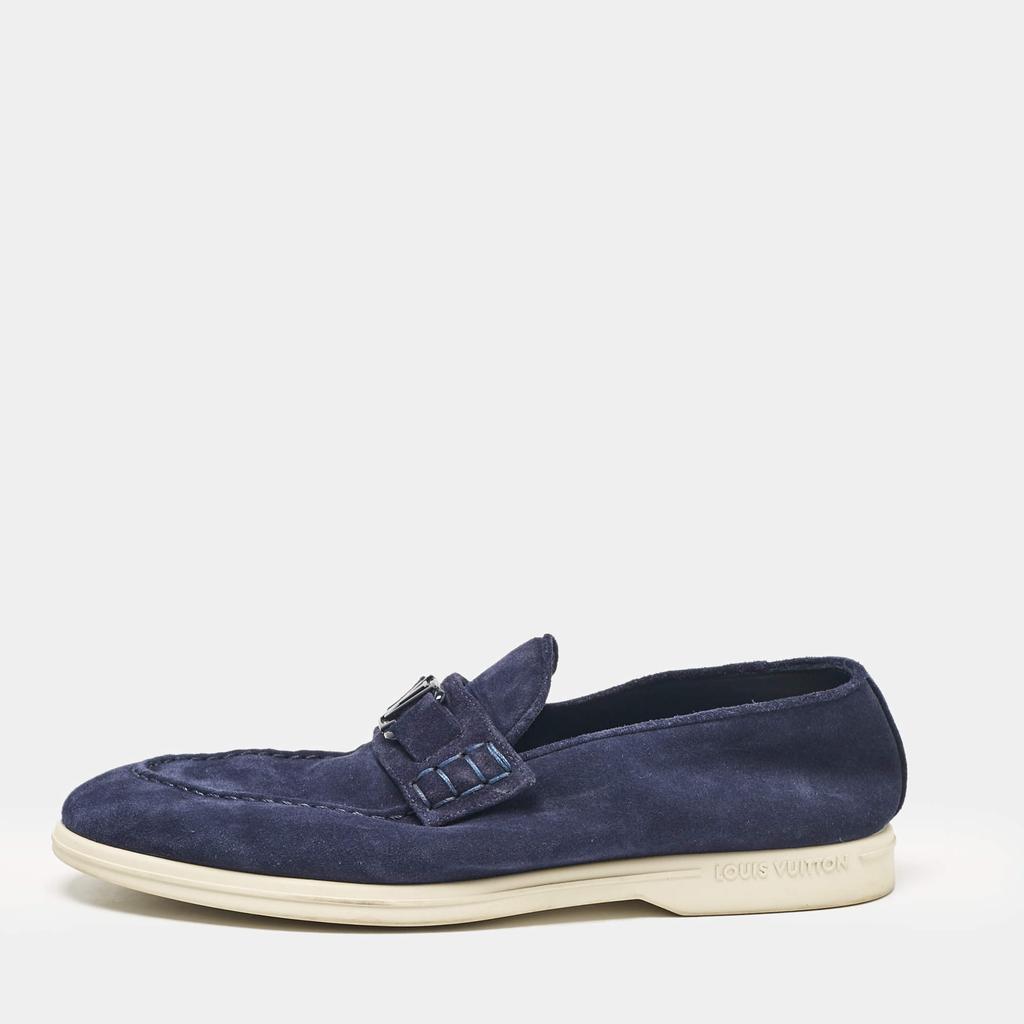 Louis Vuitton Louis Vuitton Navy Blue Suede Estate Loafers Size 40