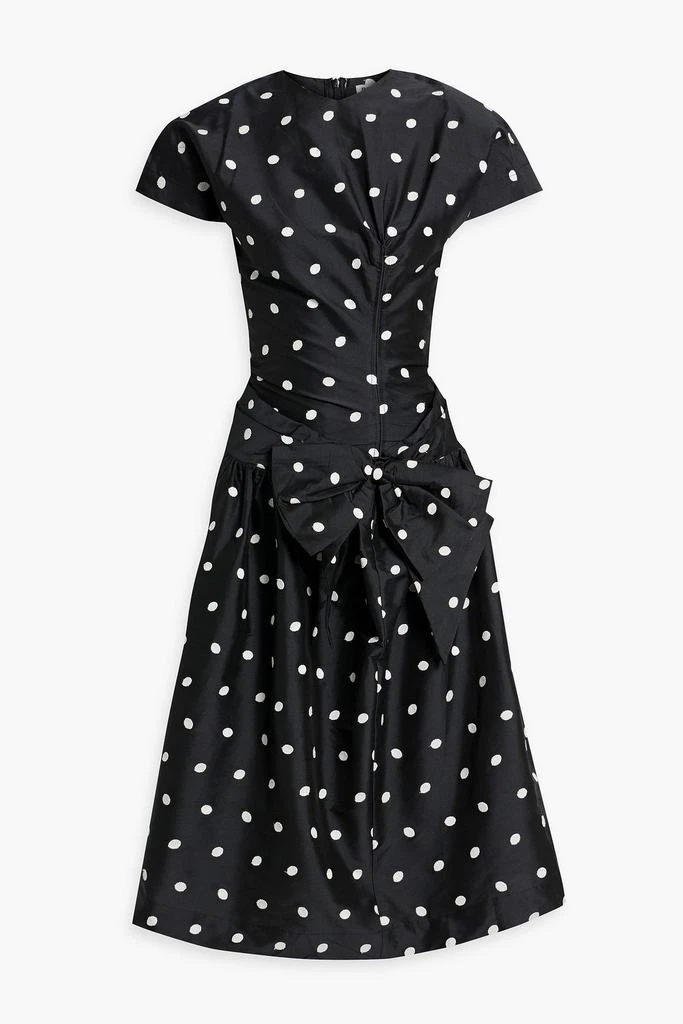 BATSHEVA Buffy bow-embellished polka-dot taffeta midi dress 1