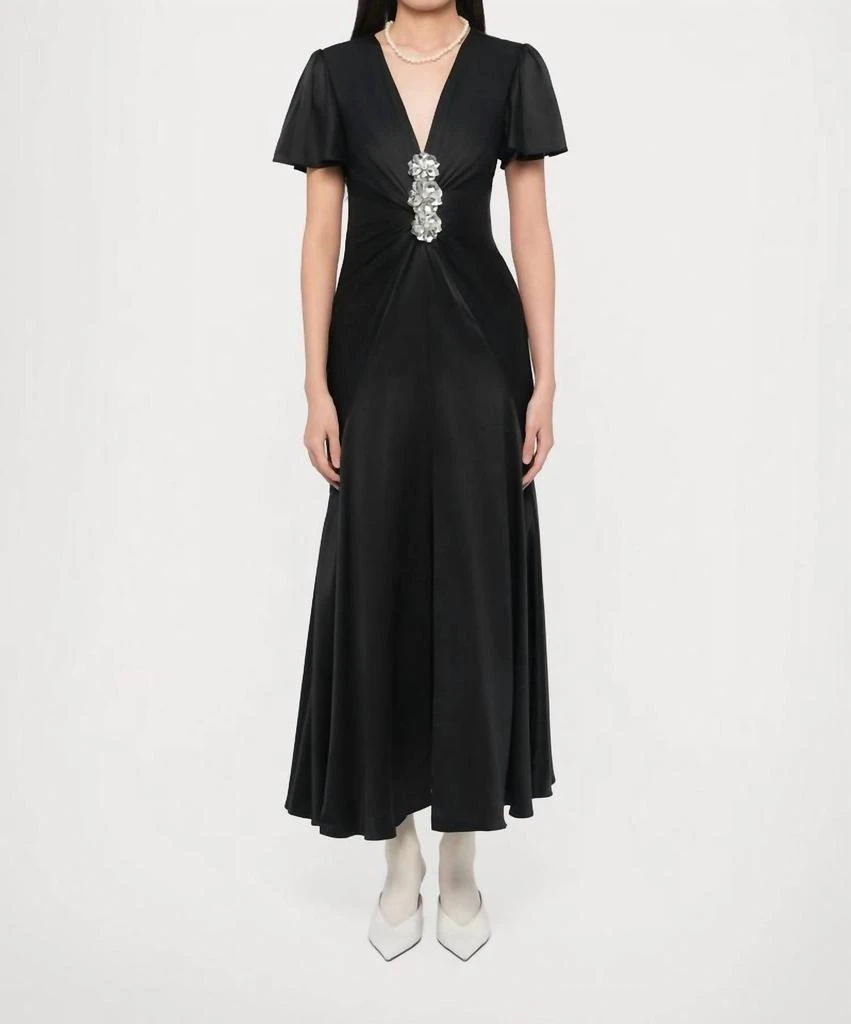 hydrangea chiffon draped mini dress Painted Hydrangea Marsea Dress – Cinq à Sept