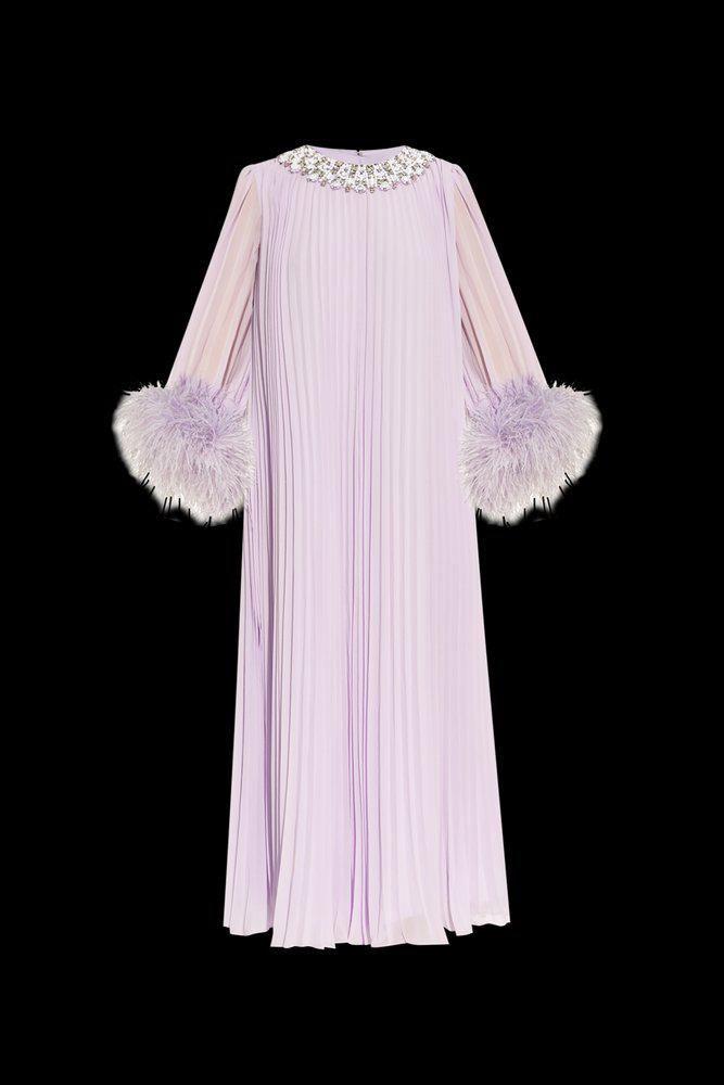Self Portrait Self-Portrait Feather-Frim Chiffon Dress