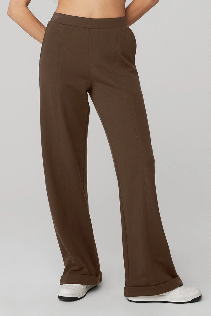 Alo High-Waist Trouser Wide Leg Pant - Espresso 1