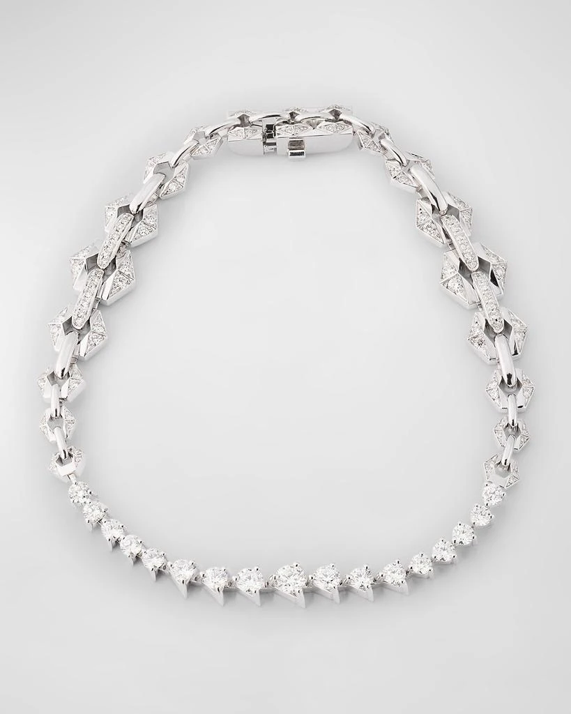 Dries Criel 18K White Gold White Diamond Flow Bond Bracelet 1