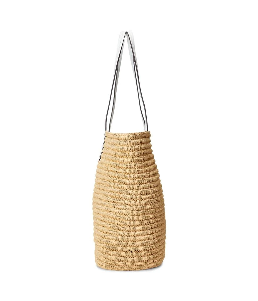 Ralph Lauren Brie Leather-Trim Straw Medium Tote Bag 4