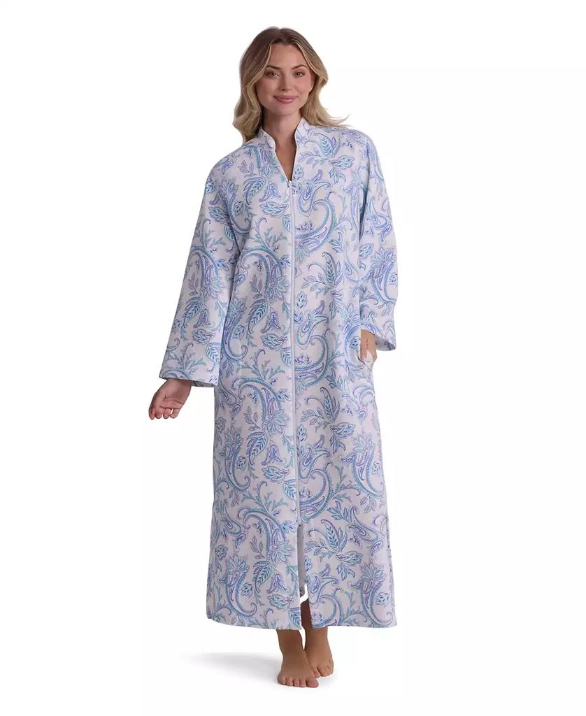 Miss Elaine Women
s Printed Zipper Long Sleepwear Robe