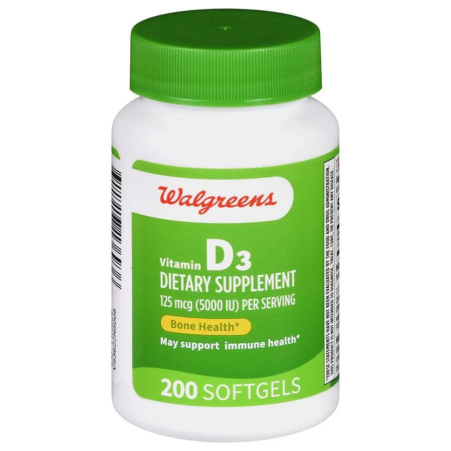 Walgreens Vitamin D3 125 mcg (5000 IU) Softgels (200 days) 1