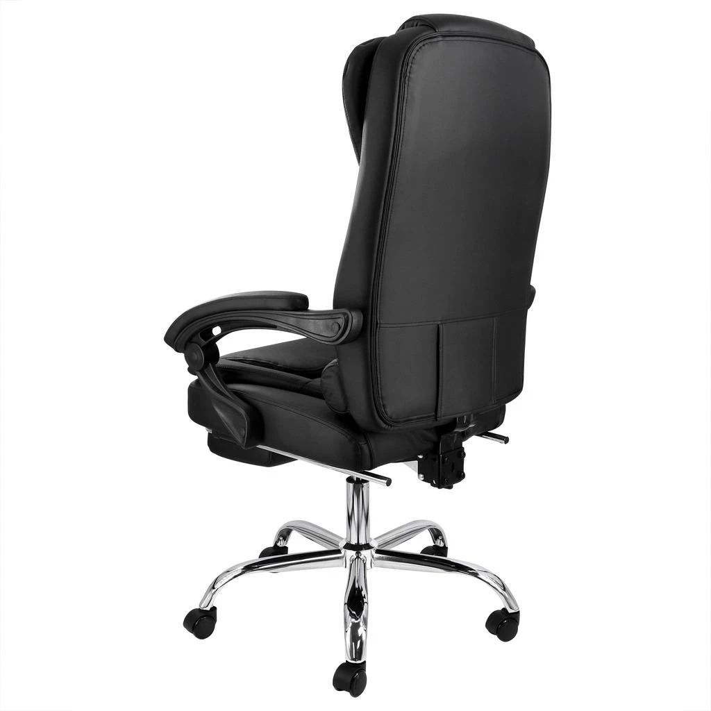 Elama High Back Adjustable Faux Leather Office Chair in Black with Adjustable Footrest 3