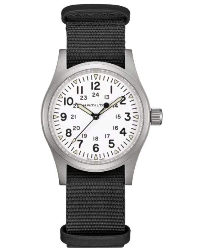Hamilton Hamilton Khaki Field Mechanical Manual Winding White Dial Fabric Strap Men's Watch H69439910