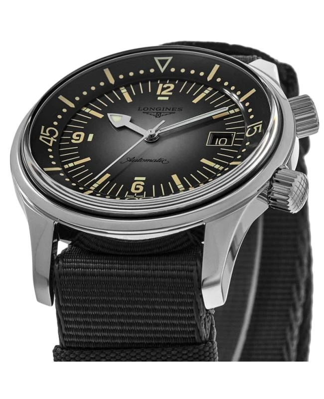 Longines Longines Legend Diver Automatic Grey Dial Fabric Strap Men's Watch L3.774.4.70.2 2