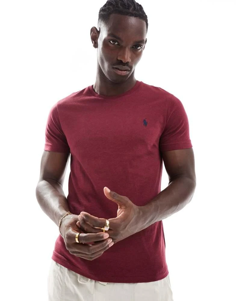 Ralph Lauren Polo Ralph Lauren icon logo t-shirt in burgundy marl 1