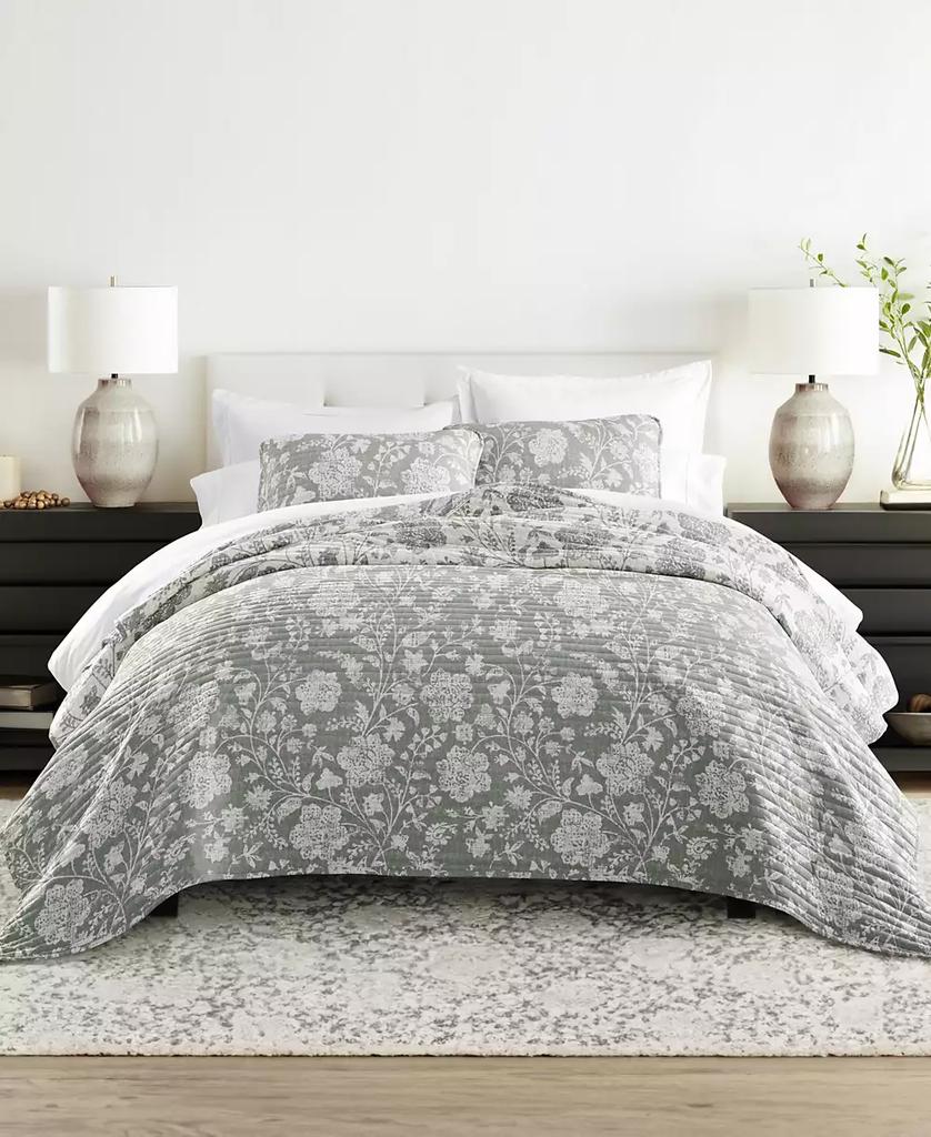 IENJOY HOME Textured Floral Reversible 2-Pc. Quilt Set