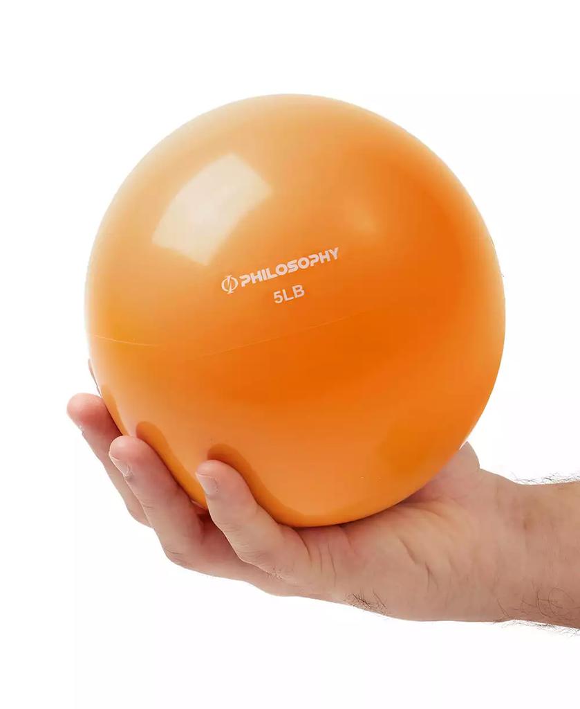 Philosophy Gym Toning Ball, 5 LB, Orange - Soft Weighted Mini Medicine Ball
