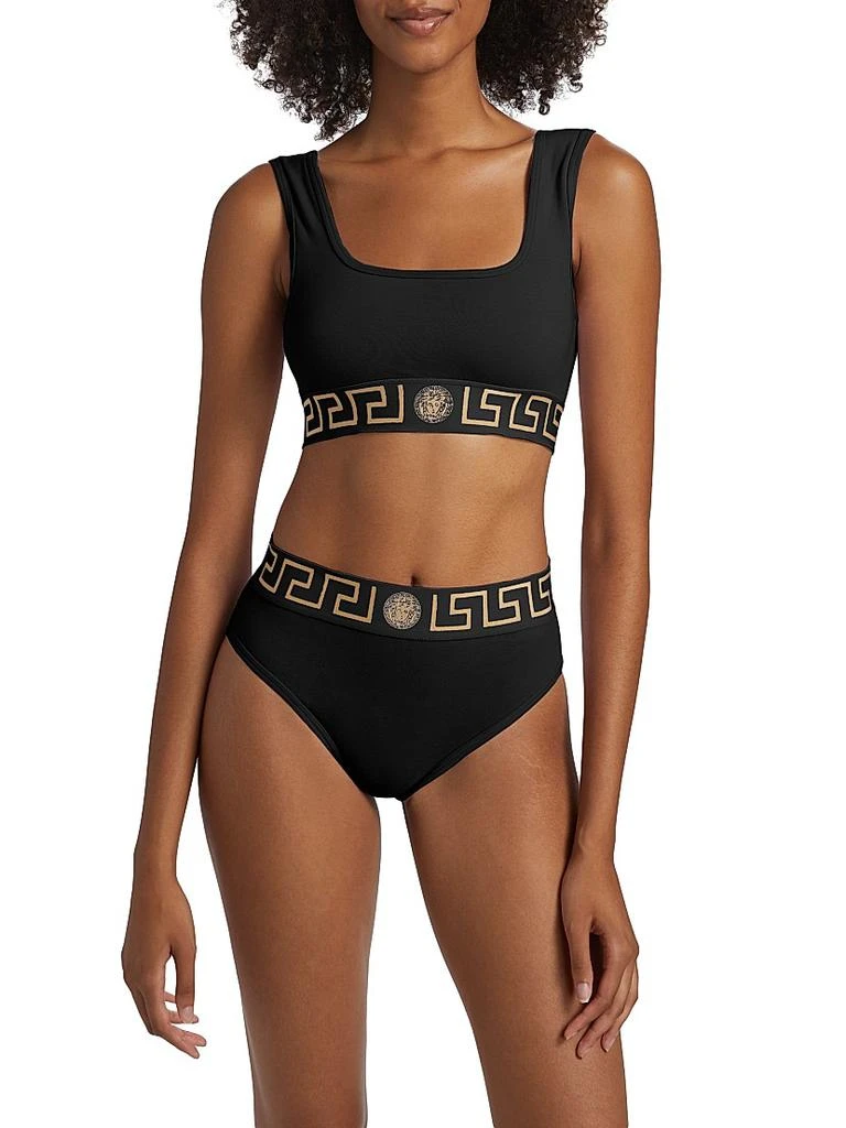 Versace Topeka Logo Jersey Bi-Stretch Cotton Sports Bra 3