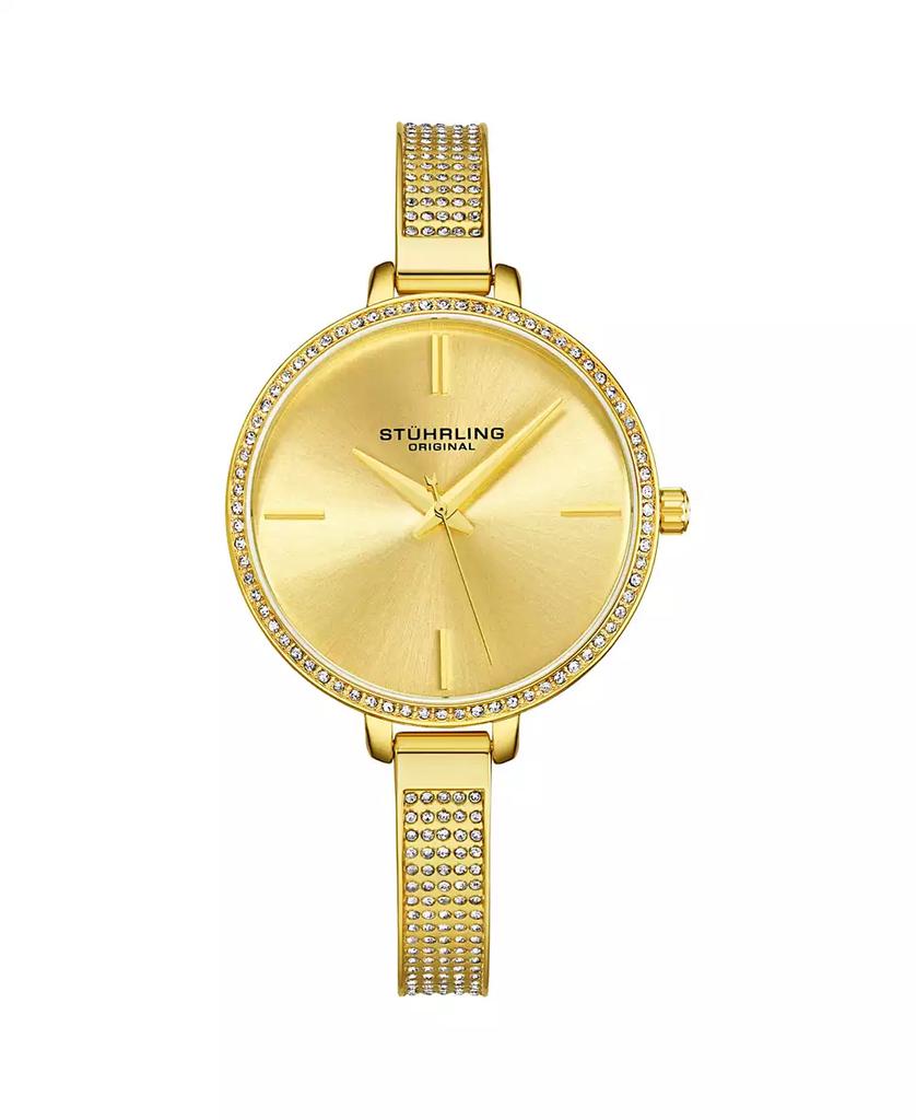 Stuhrling Women's Gold Tone Mesh Stainless Steel Bracelet Watch 36mm