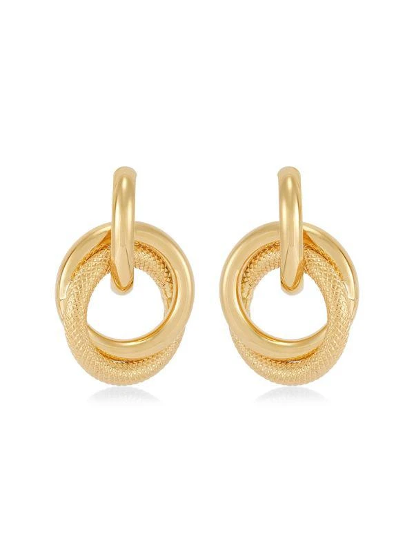 Saks Fifth Avenue 14K Yellow Gold Door Knocker Drop Earrings 2