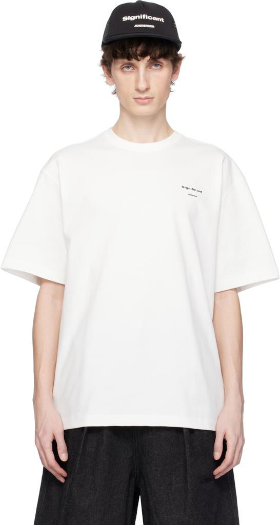 【ADER ERROR】LANGLE T-SHIRT ADER error White Langle T-Shirt ADER error