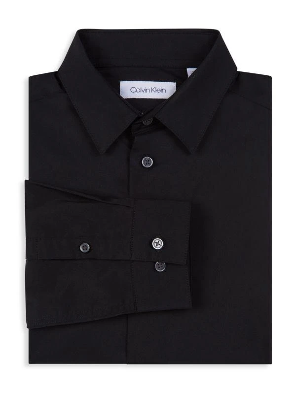 Calvin Klein Boy's Slim Fit + Stretch Poplin Dress Shirt 3