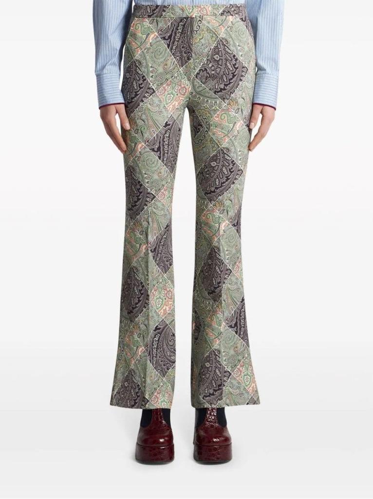ETRO Flared Patchwork Trousers