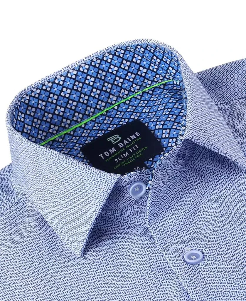 Tom Baine Men's Slim Fit Short Sleeve Performance Button Down Dress Shirt 2