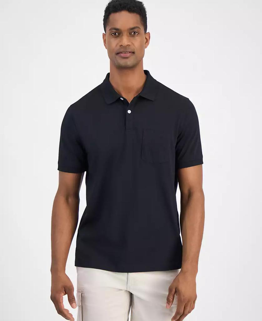 Club Room Men's Solid Jersey Polo with Pocket, Created for Macy's