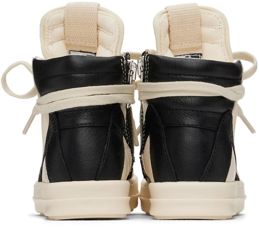 Rick Owens Baby Off-White & Black Geobasket Sneakers 2