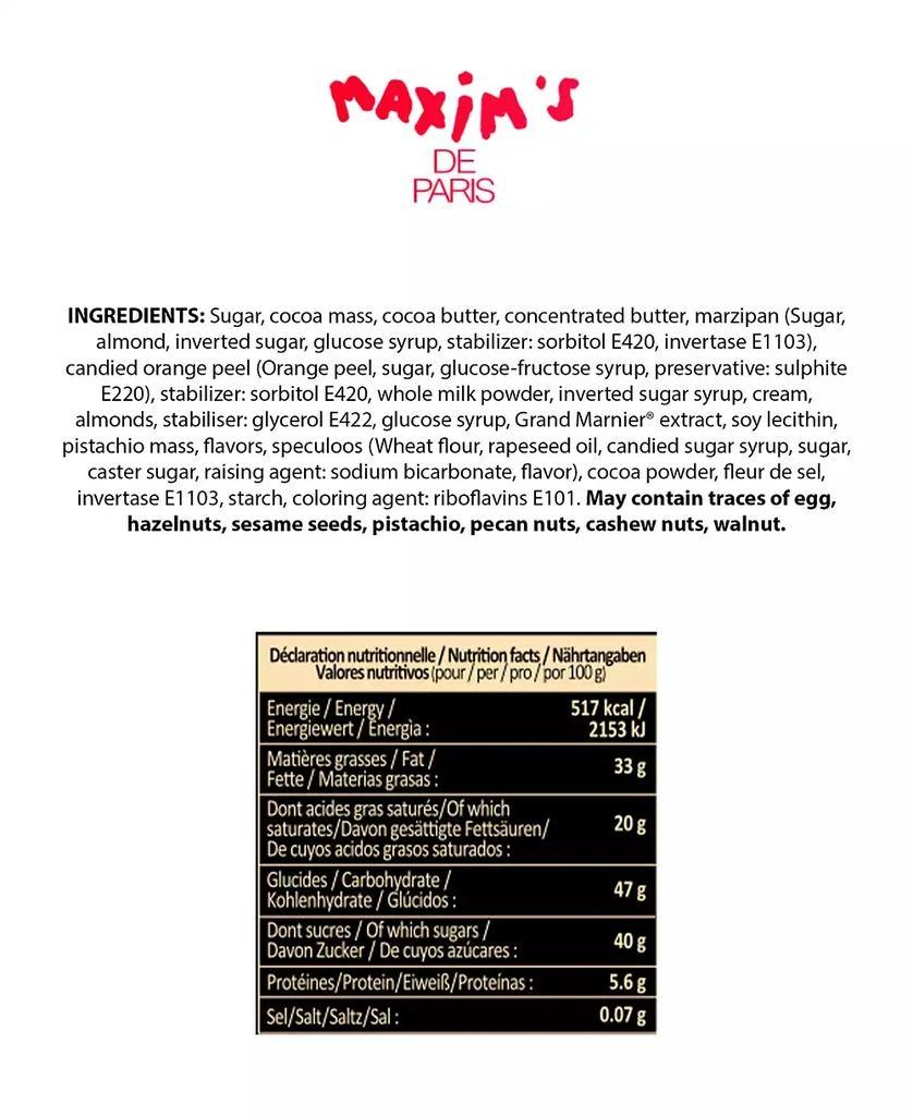 Maxim
s De Paris Holiday Dark Chocolate Connoisseurs Box, 12 Pieces 3