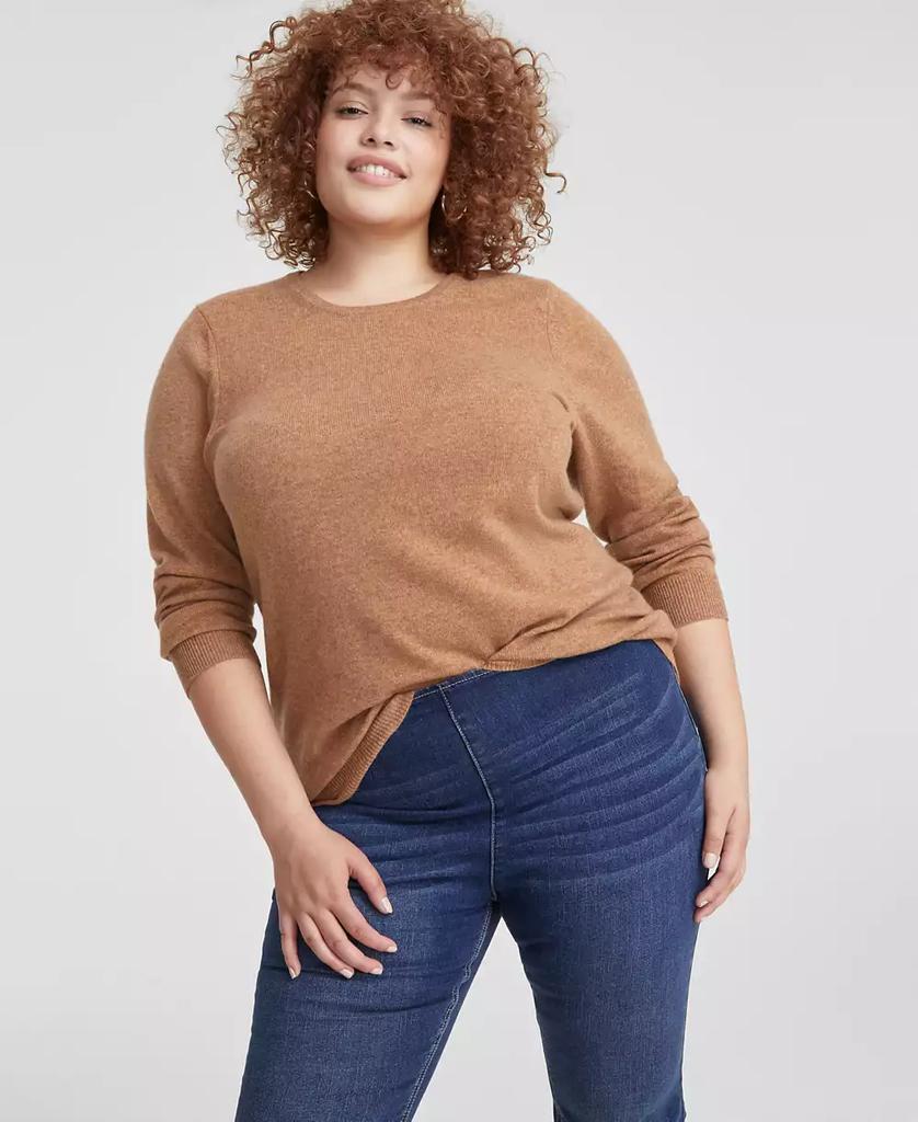 Charter Club Plus Size 100% Cashmere Crewneck Sweater, Created for Macy's