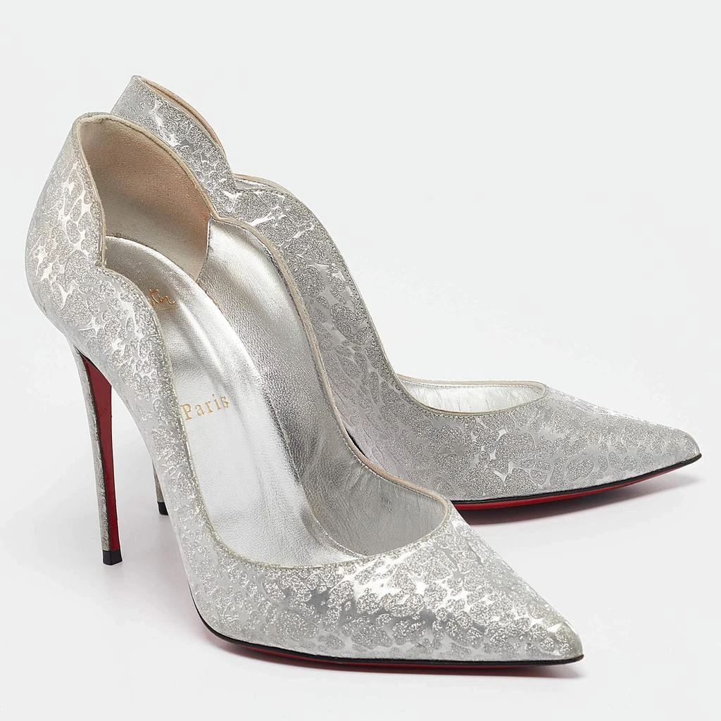 Christian Louboutin Christian Louboutin Silver Glitter Hot Chick Pumps Size 40 4