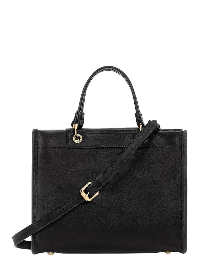 Longchamp Black Handbag With Embossed Logo On The Front And Adjustable And Removable Shoulder Strap In Leather Woman 1