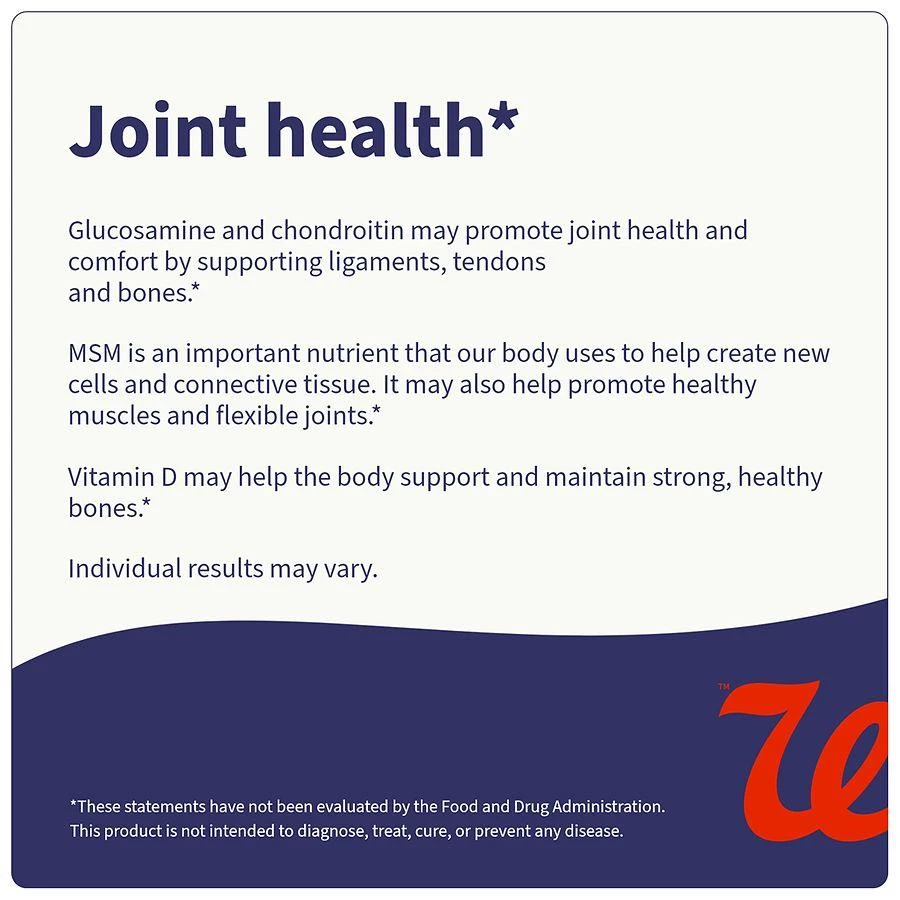 Walgreens Glucosamine Chondroitin with Vitamin D Tablets Triple Strength (40 days) 7