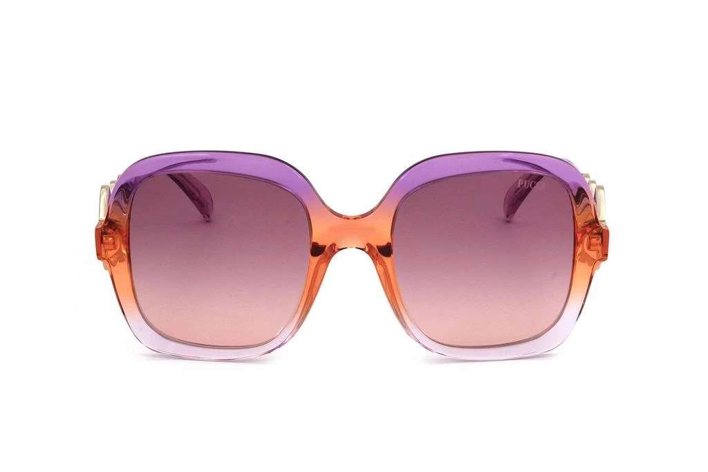Emilio Pucci Pink Square Sunglasses Emilio Pucci EP0173 83Z Square Transparent Purple Pink  main image 2
