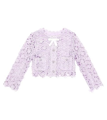 Self Portrait Embellished guipure lace cardigan 1