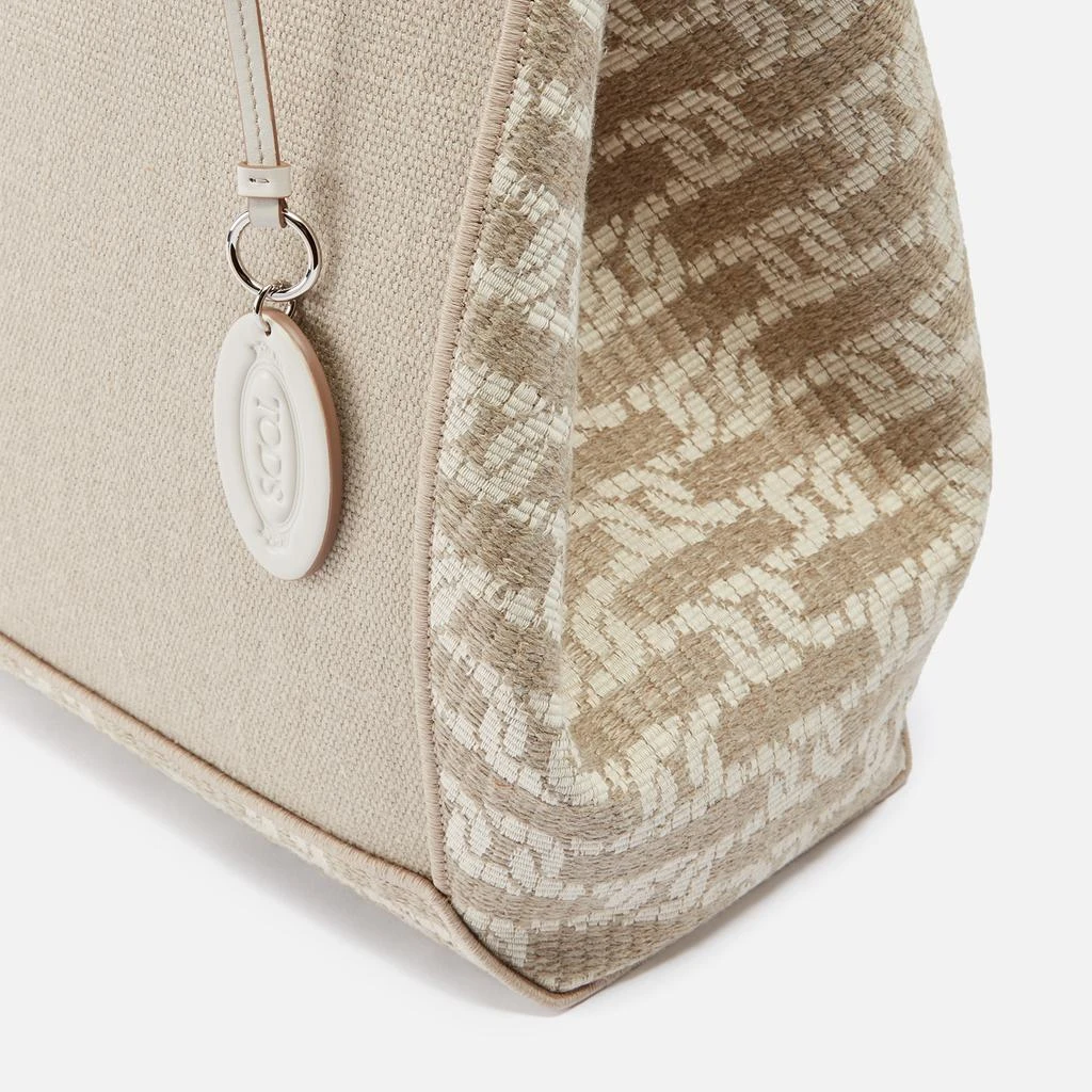 Tod's Large Canvas and Jacquard Tote Bag 5