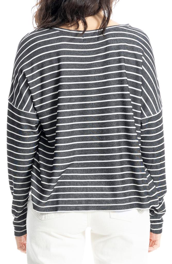 Max Studio Long Sleeve Bubble Hem Knit Top