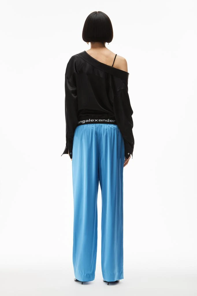 Alexander Wang LOGO ELASTIC PANT IN SILK CHARMEUSE 5