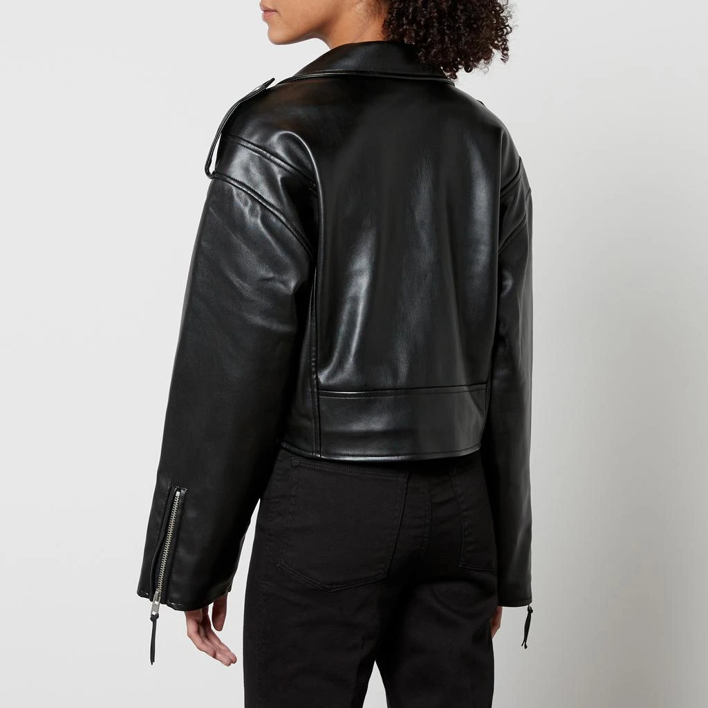 Good American Good American Crop Moto Cropped Faux Leather Jacket 2