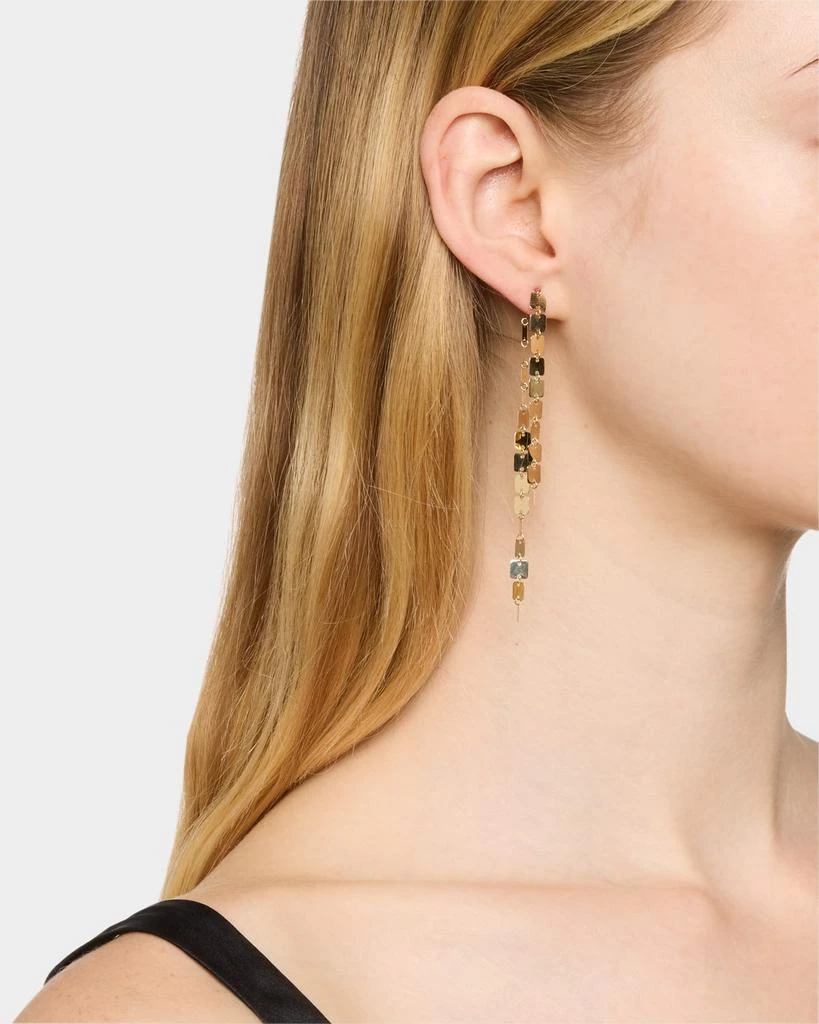 LANA 14K Yellow Gold Laser Square Chain Linear Earrings 2