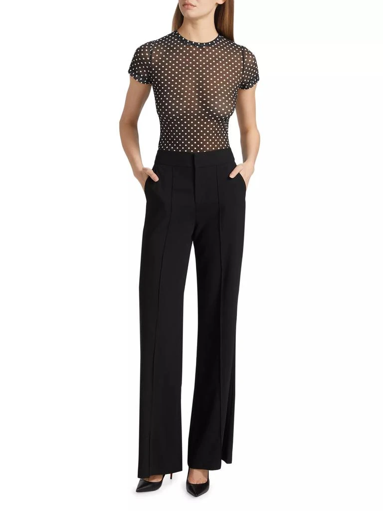 Alice + Olivia Tess Polka Dot Sheer Crewneck T-Shirt 2