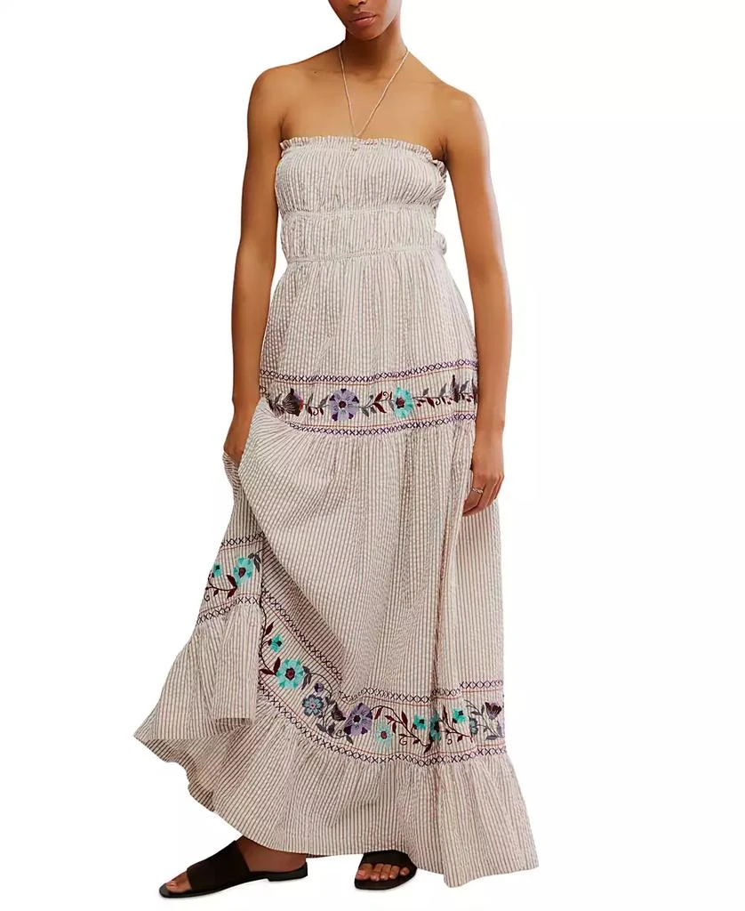 Free People Women's Kalani Striped Cotton Maxi Dress 1