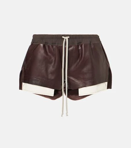 Rick Owens High-rise leather shorts 1