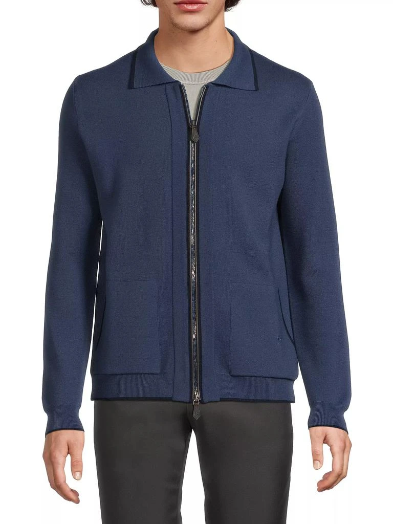 Isaia Wool-Silk Zip-Up Jacket 3