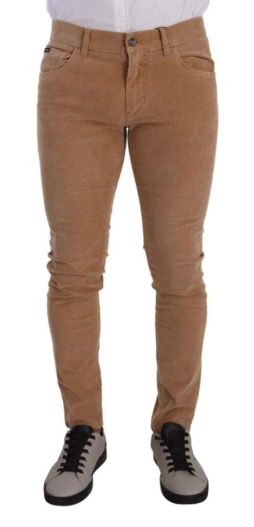 Dolce & Gabbana Dolce & Gabbana Brown Corduroy Cotton Skinny Slim Fit Jeans 1