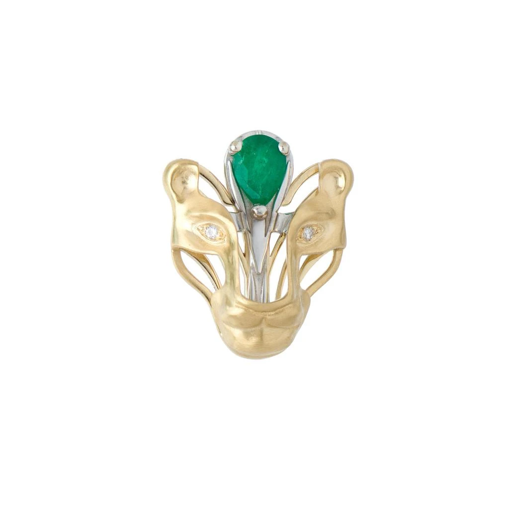 Mozafarian Diamond and emerald leo pendant 1