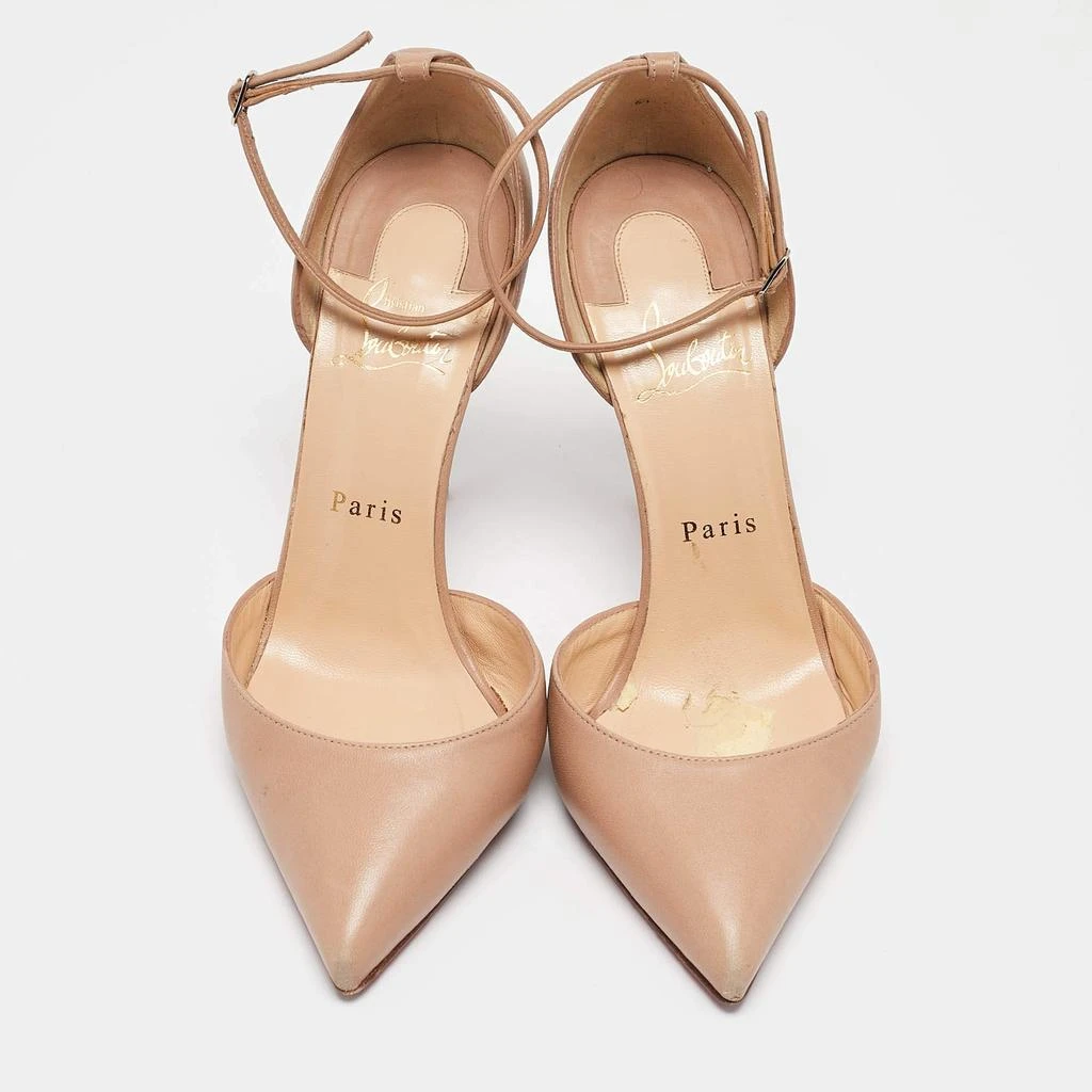 Christian Louboutin Christian Louboutin Beige Leather Uptown Ankle Strap Pumps Size 38 3