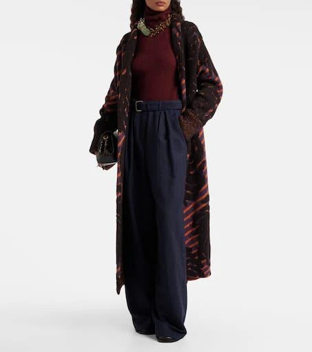 Dries Van Noten Belted wool wide-leg pants 2