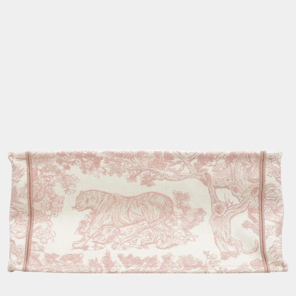 Dior Dior Soft Pink Canvas Embroidered Medium Book Tote Bag  4