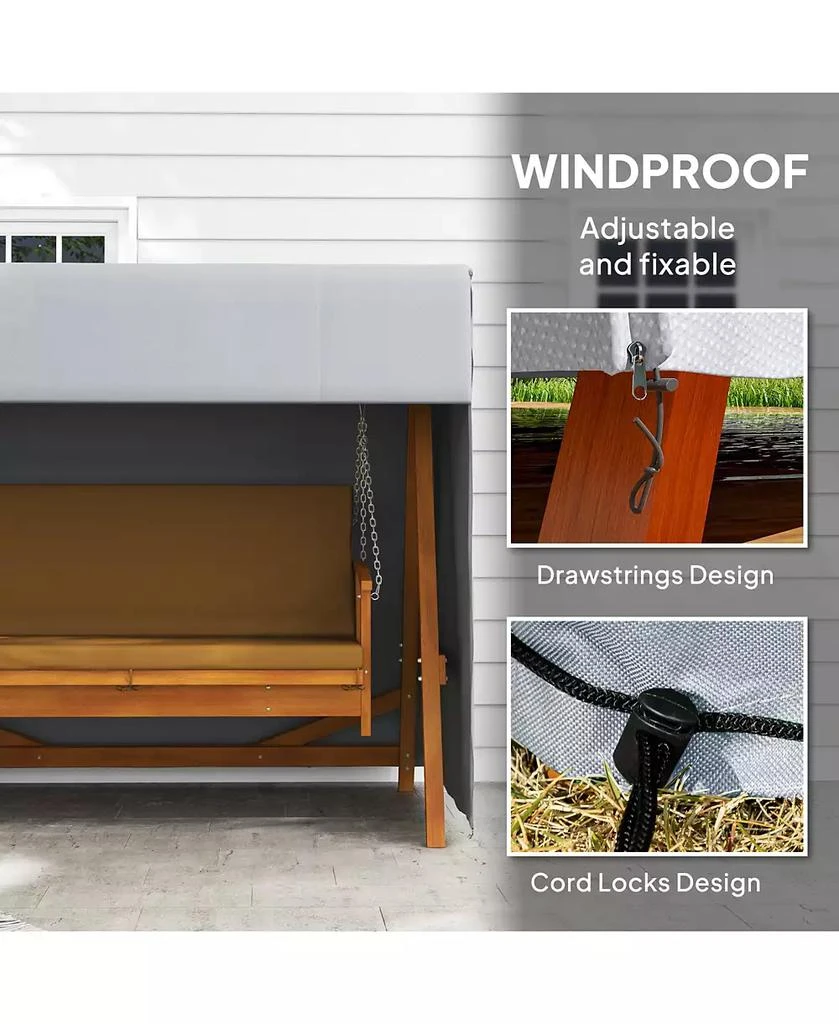 Outsunny 81" x 49" x 65" Outdoor Patio Hammock Porch Swing Cover, 5