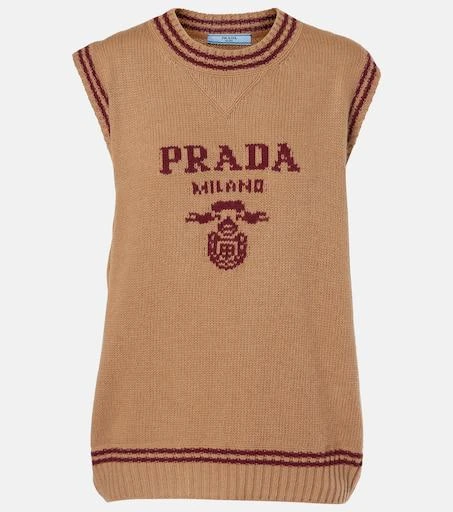 Prada Logo wool and cashmere sweater vest 1