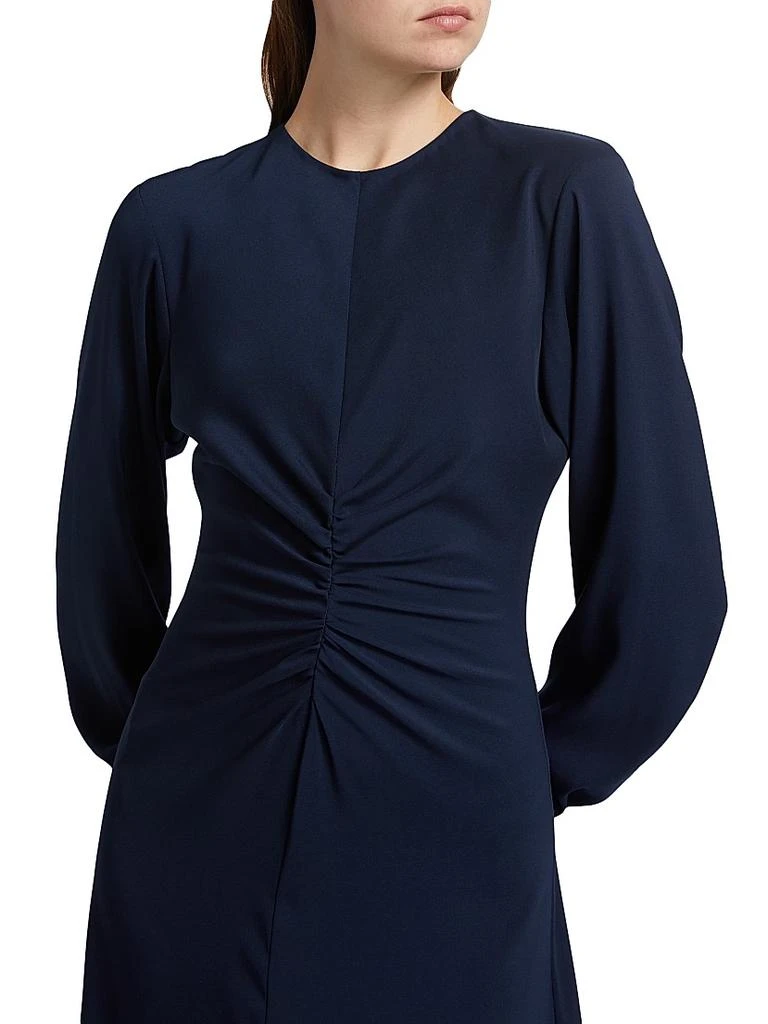 PRABAL GURUNG Ruched Long-Sleeve Midi-Dress 6