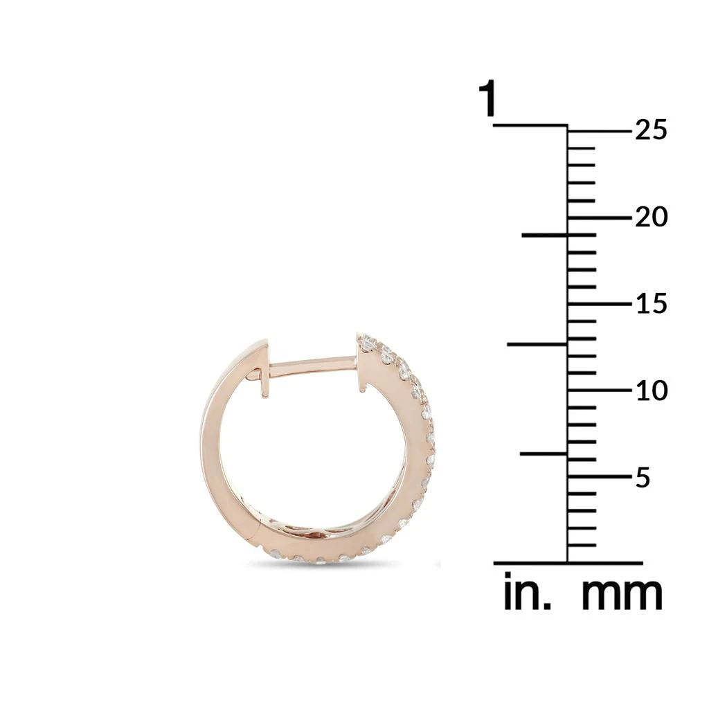 Non Branded 14K Rose Gold 1.0ct Diamond Hoop Earrings 3