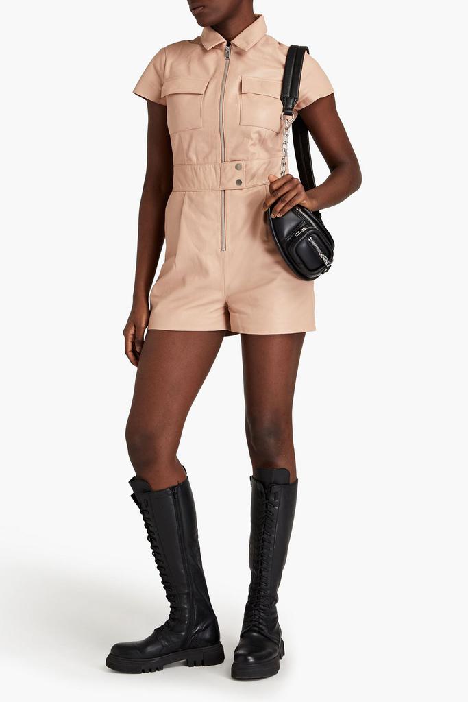 Walter Baker Pleated leather playsuit